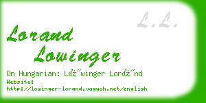 lorand lowinger business card
